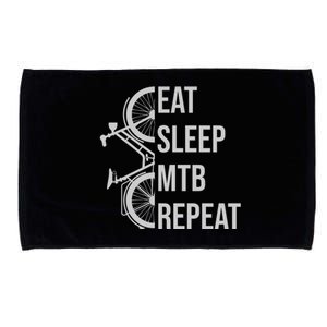 Funny Cycling Eat Sleep MTB Repeat Gift Microfiber Hand Towel