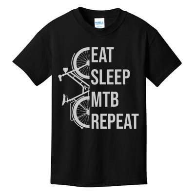 Funny Cycling Eat Sleep MTB Repeat Gift Kids T-Shirt