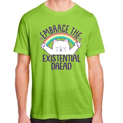 Funny Cat Embrace The Existential Dread Adult ChromaSoft Performance T-Shirt