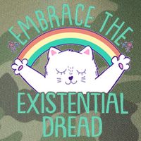 Funny Cat Embrace The Existential Dread Legacy Tie Dye Trucker Hat