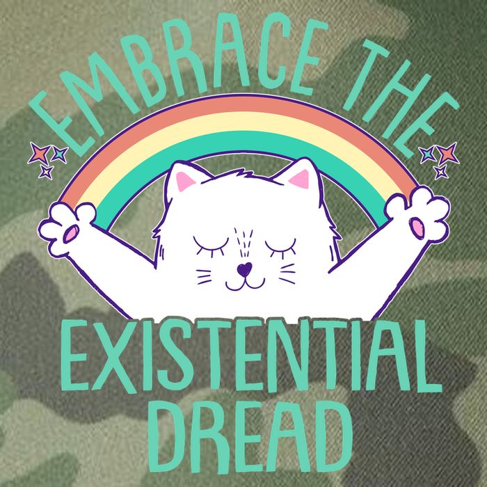 Funny Cat Embrace The Existential Dread Legacy Tie Dye Trucker Hat