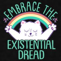 Funny Cat Embrace The Existential Dread Ladies PosiCharge Tri-Blend Wicking Tank