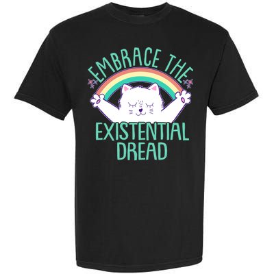 Funny Cat Embrace The Existential Dread Garment-Dyed Heavyweight T-Shirt