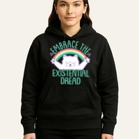 Funny Cat Embrace The Existential Dread Hoodie