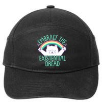 Funny Cat Embrace The Existential Dread 7-Panel Snapback Hat