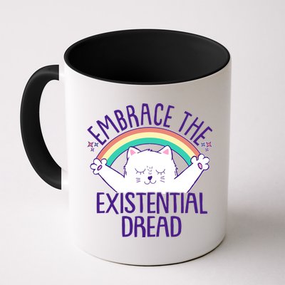 Funny Cat Embrace The Existential Dread Mug