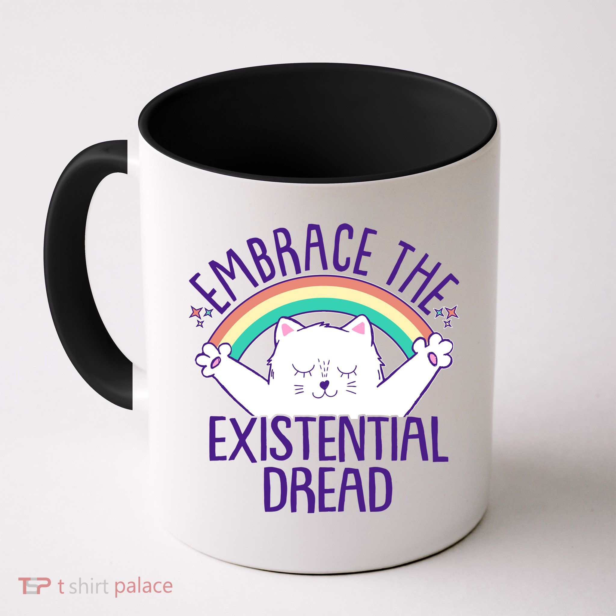 Funny Cat Embrace The Existential Dread Mug
