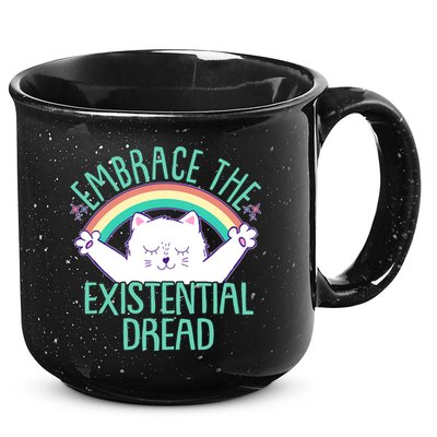 Funny Cat Embrace The Existential Dread 15oz Campfire Ceramic Mug
