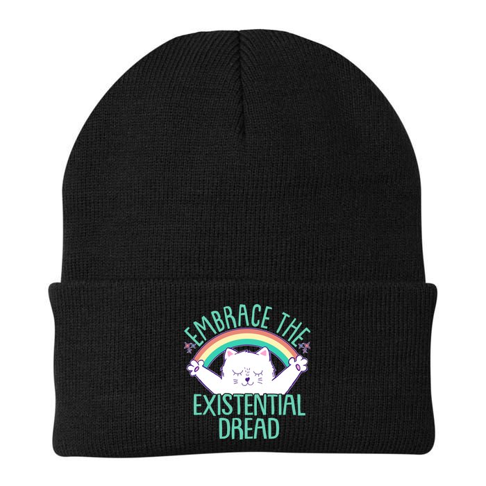 Funny Cat Embrace The Existential Dread Beanie