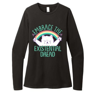 Funny Cat Embrace The Existential Dread Womens CVC Long Sleeve Shirt