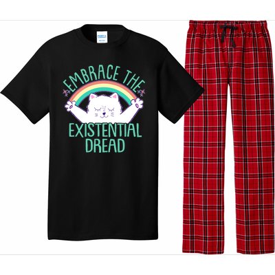 Funny Cat Embrace The Existential Dread Pajama Set