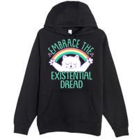 Funny Cat Embrace The Existential Dread Premium Pullover Hoodie