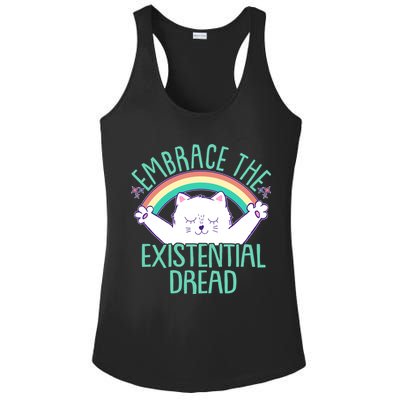 Funny Cat Embrace The Existential Dread Ladies PosiCharge Competitor Racerback Tank