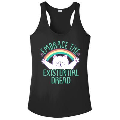 Funny Cat Embrace The Existential Dread Ladies PosiCharge Competitor Racerback Tank