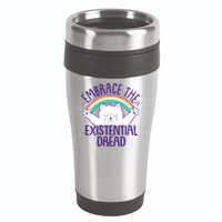 Funny Cat Embrace The Existential Dread 16oz Travel Tumbler