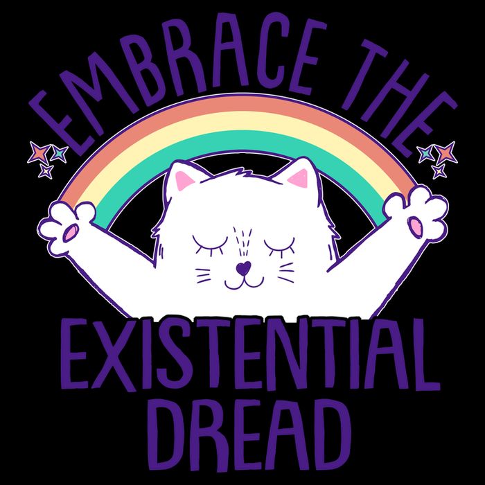 Funny Cat Embrace The Existential Dread 16oz Travel Tumbler
