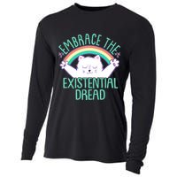 Funny Cat Embrace The Existential Dread Cooling Performance Long Sleeve Crew