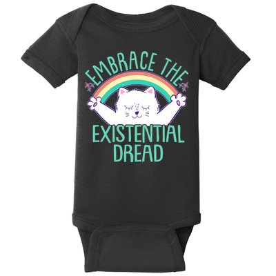 Funny Cat Embrace The Existential Dread Baby Bodysuit