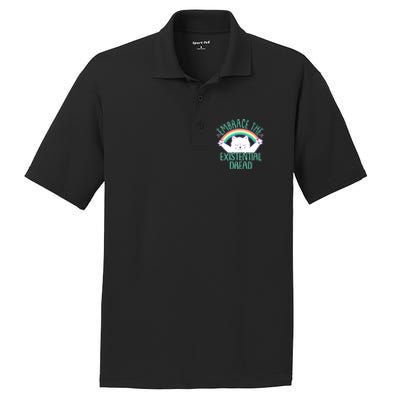 Funny Cat Embrace The Existential Dread PosiCharge RacerMesh Polo