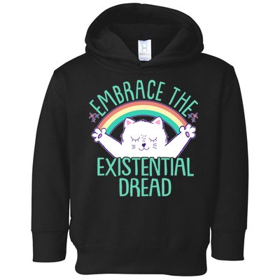 Funny Cat Embrace The Existential Dread Toddler Hoodie