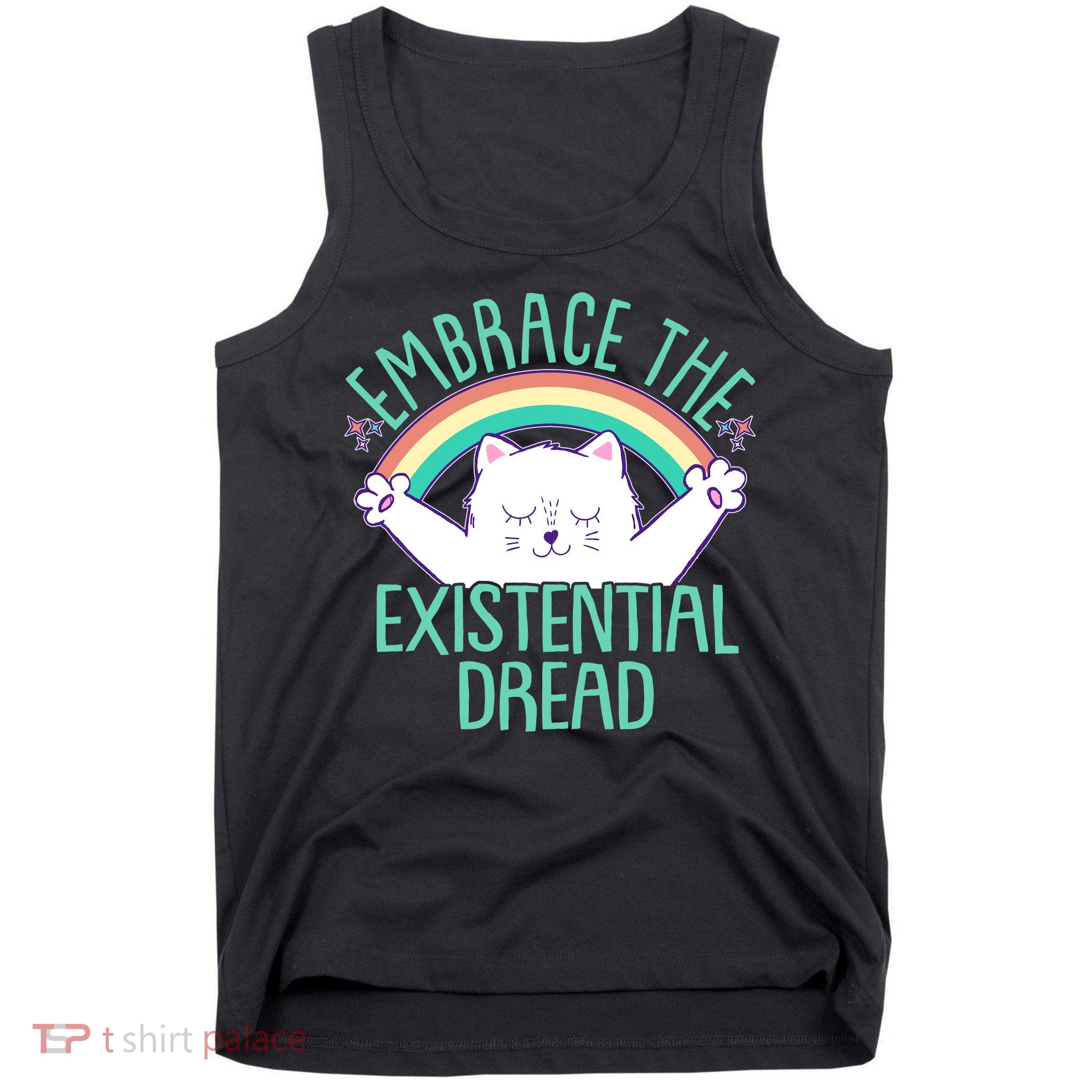 Funny Cat Embrace The Existential Dread Tank Top