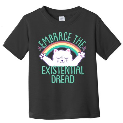 Funny Cat Embrace The Existential Dread Toddler T-Shirt