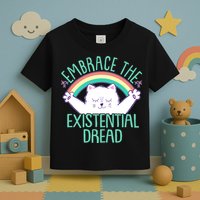 Funny Cat Embrace The Existential Dread Toddler T-Shirt