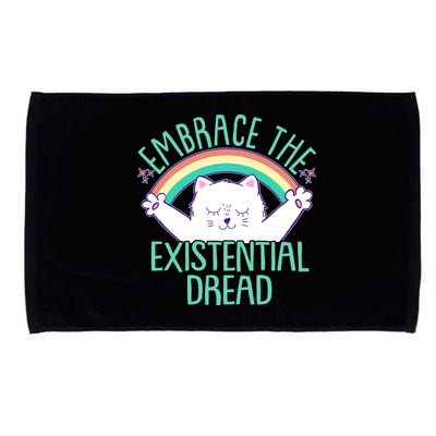 Funny Cat Embrace The Existential Dread Microfiber Hand Towel
