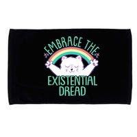 Funny Cat Embrace The Existential Dread Microfiber Hand Towel