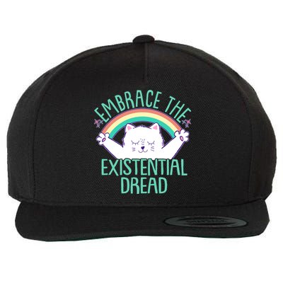 Funny Cat Embrace The Existential Dread Wool Snapback Cap