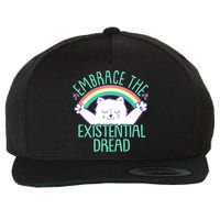 Funny Cat Embrace The Existential Dread Wool Snapback Cap