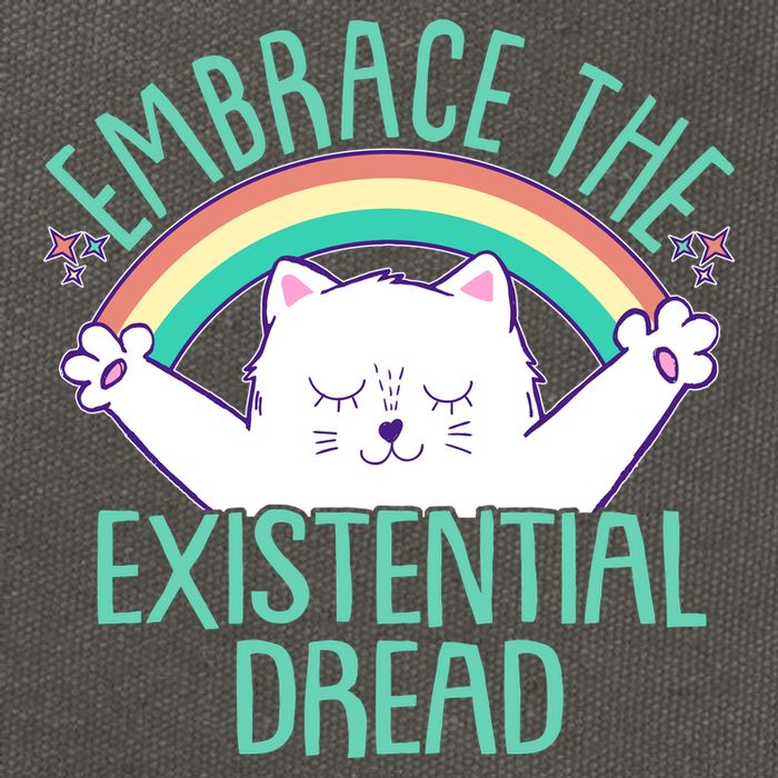 Funny Cat Embrace The Existential Dread Cotton Canvas Backpack