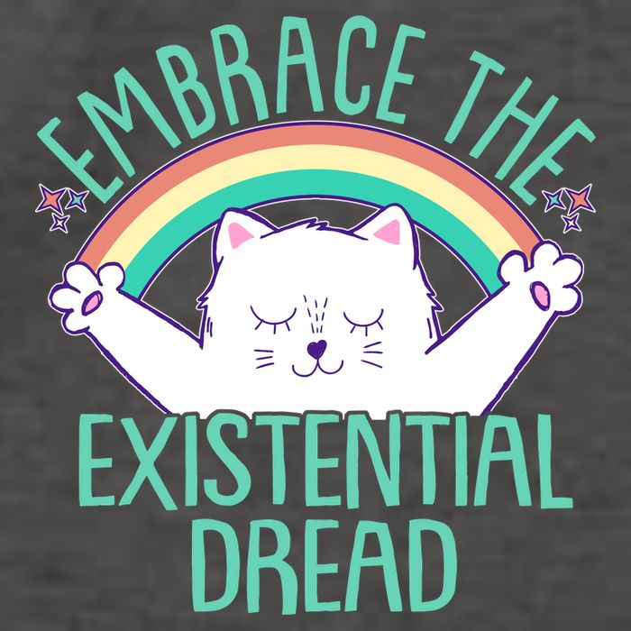 Funny Cat Embrace The Existential Dread Vector Backpack