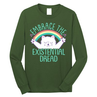 Funny Cat Embrace The Existential Dread Long Sleeve Shirt