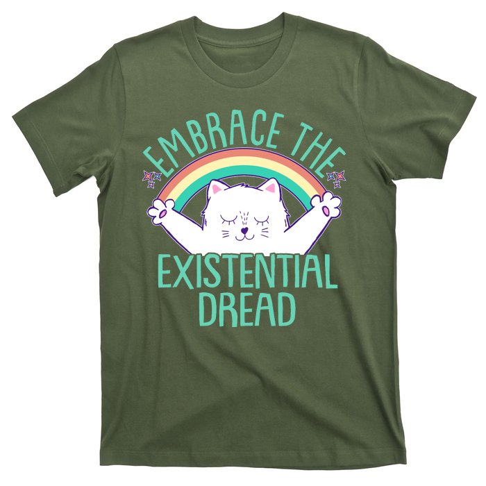 Funny Cat Embrace The Existential Dread T-Shirt