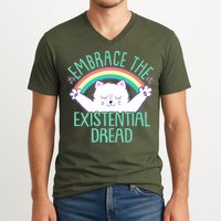 Funny Cat Embrace The Existential Dread V-Neck T-Shirt