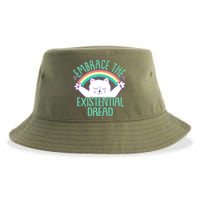 Funny Cat Embrace The Existential Dread Sustainable Bucket Hat