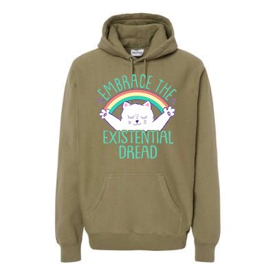 Funny Cat Embrace The Existential Dread Premium Hoodie