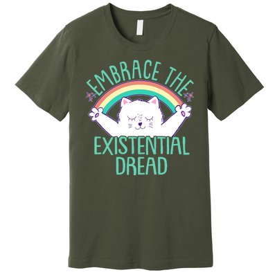 Funny Cat Embrace The Existential Dread Premium T-Shirt