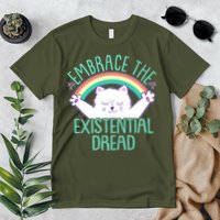 Funny Cat Embrace The Existential Dread Premium T-Shirt