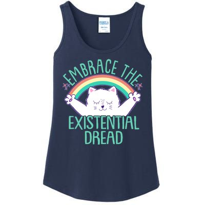 Funny Cat Embrace The Existential Dread Ladies Essential Tank