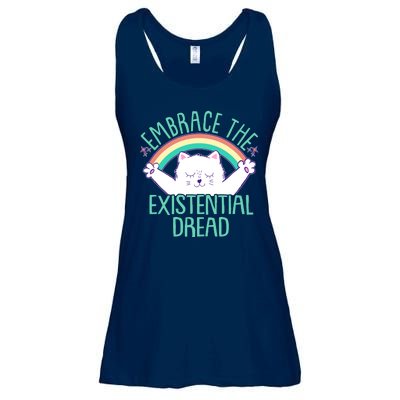 Funny Cat Embrace The Existential Dread Ladies Essential Flowy Tank