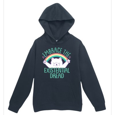 Funny Cat Embrace The Existential Dread Urban Pullover Hoodie