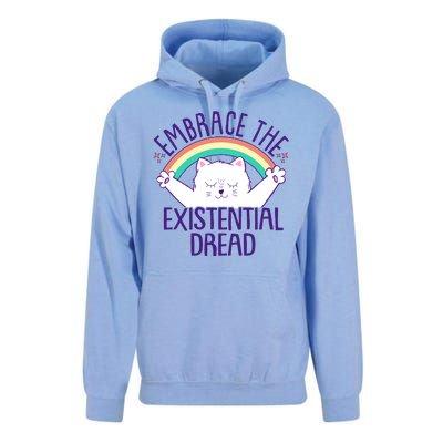 Funny Cat Embrace The Existential Dread Unisex Surf Hoodie