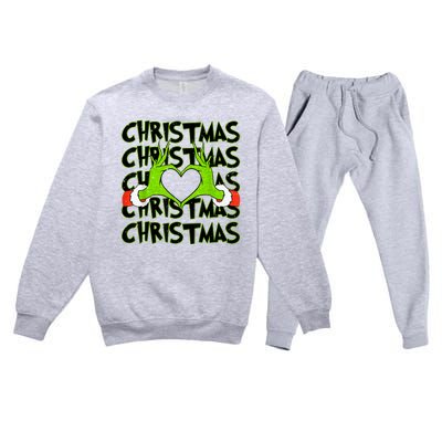 Funny Christmas Elf Christmas For Kids Premium Crewneck Sweatsuit Set