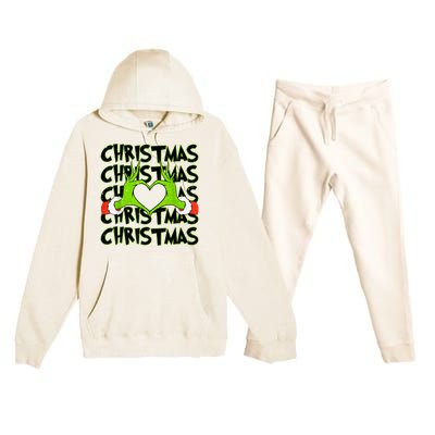 Funny Christmas Elf Christmas For Kids Premium Hooded Sweatsuit Set