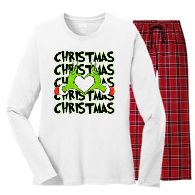 Funny Christmas Elf Christmas For Kids Women's Long Sleeve Flannel Pajama Set 