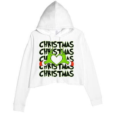 Funny Christmas Elf Christmas For Kids Crop Fleece Hoodie