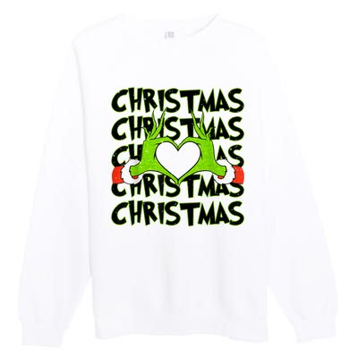 Funny Christmas Elf Christmas For Kids Premium Crewneck Sweatshirt