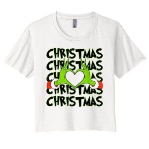 Funny Christmas Elf Christmas For Kids Women's Crop Top Tee